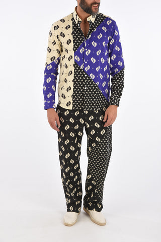 camicia fantasia astratta button-down