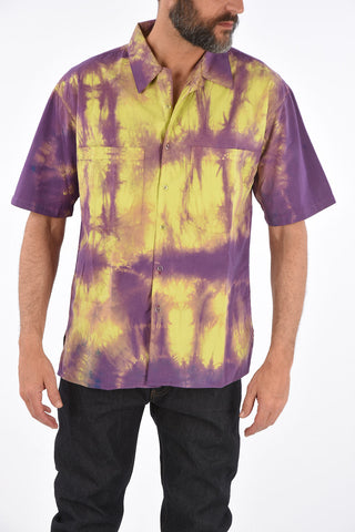 camicia a manica corta effetto tie dye