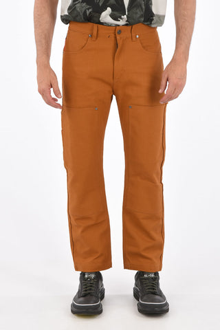 Mid-rise waist belt loops trousers