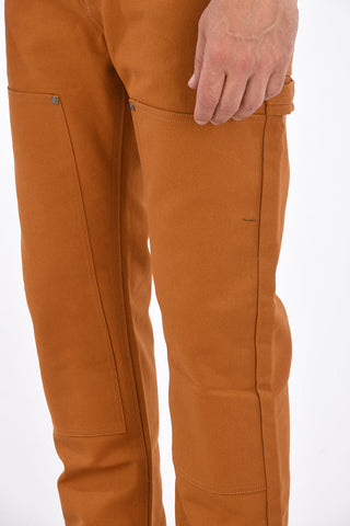 Mid-rise waist belt loops trousers