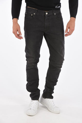 17cm embroidered logo Mid-rise waist jeans