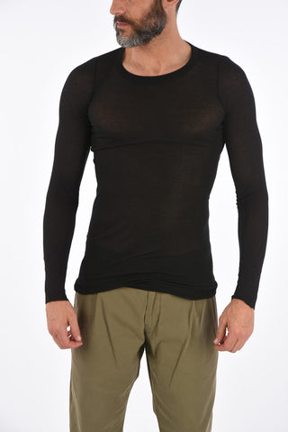 t-shirt girocollo a costine
