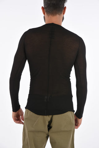 t-shirt girocollo a costine