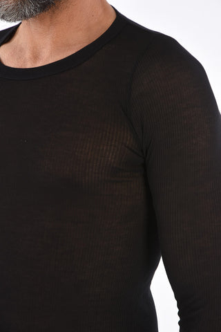 t-shirt girocollo a costine