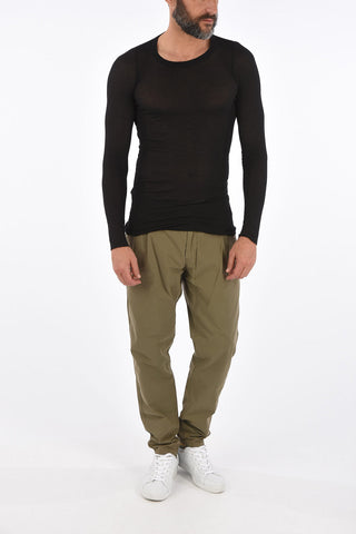 t-shirt girocollo a costine