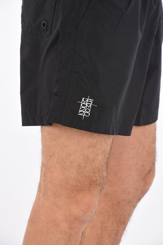 drawstring waist swim shorts