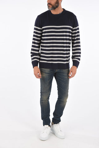 Striped crew-neck sweater