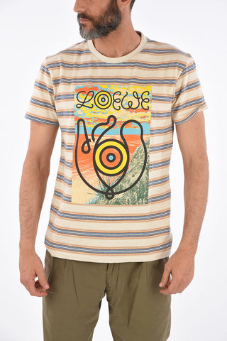 printed striped crew-neck t-shirt