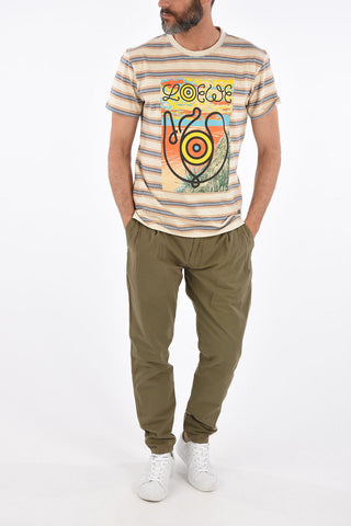printed striped crew-neck t-shirt