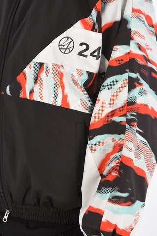 printed full zip outerwear jacket