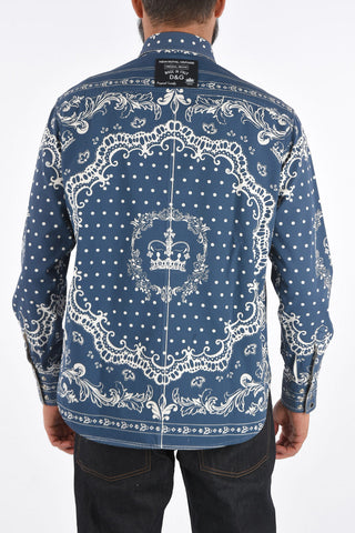 anthemion-print snap button shirt
