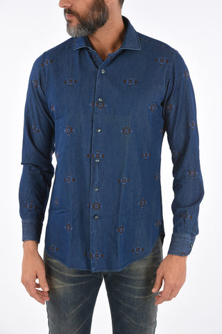 denim embroidered shirt