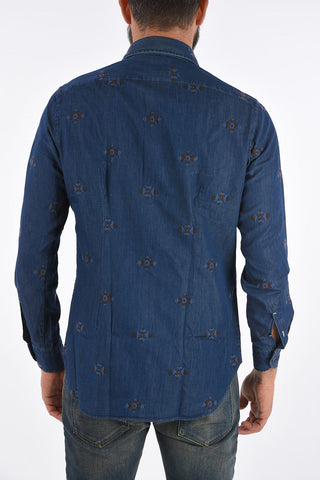 denim embroidered shirt