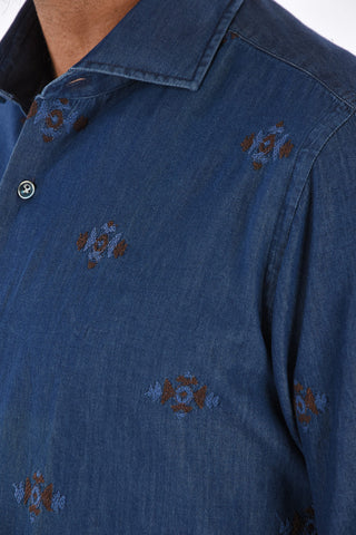 denim embroidered shirt