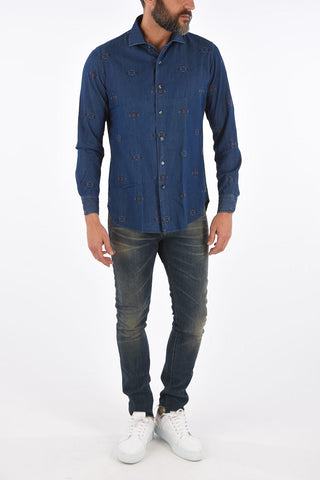 denim embroidered shirt