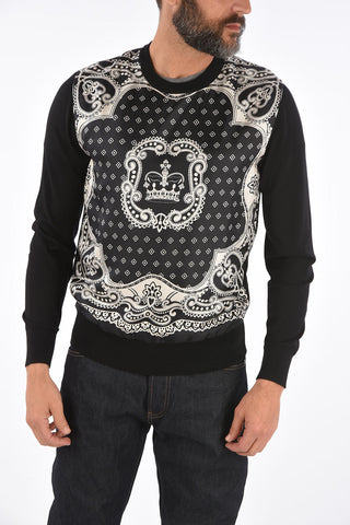 virgin wool and silk crewneck sweater