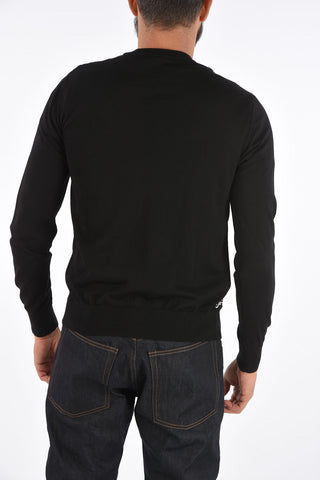 virgin wool and silk crewneck sweater