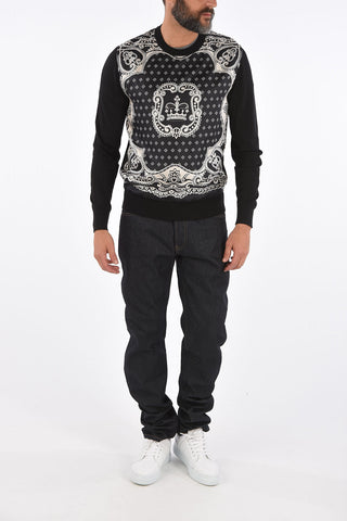 virgin wool and silk crewneck sweater