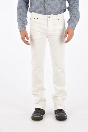 20cm stretch denim jeans with frayed hem