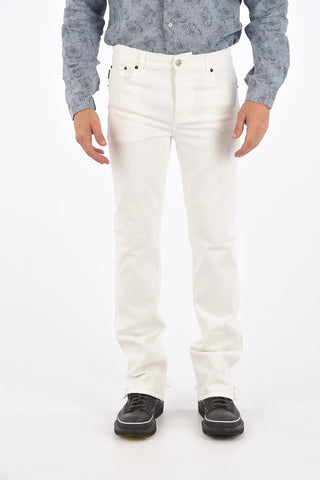 20cm stretch denim jeans with frayed hem