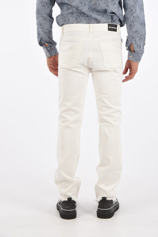 20cm stretch denim jeans with frayed hem