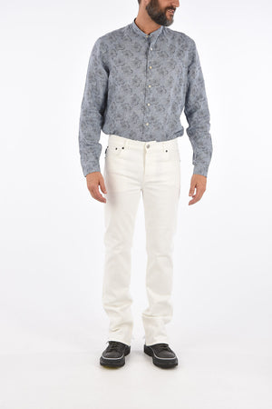 20cm stretch denim jeans with frayed hem