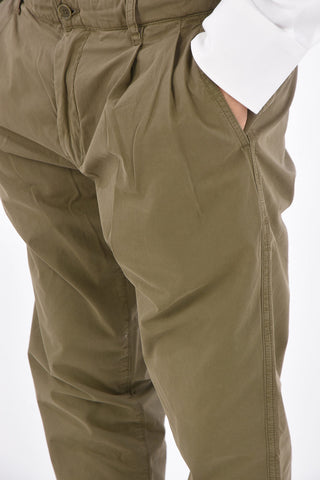 Mid-rise waist double pleat trousers