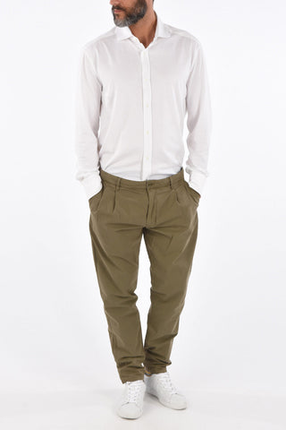 Mid-rise waist double pleat trousers