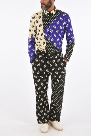 pantalone dritto fantasia astratta