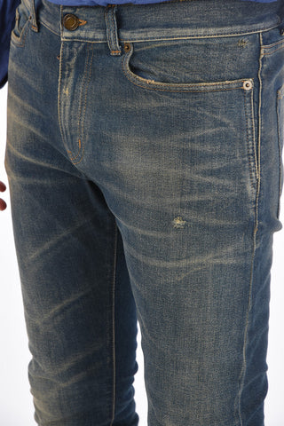 16cm vintage effect Mid-rise waist jeans