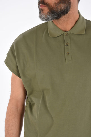piquè cotton 3 button polo shirt