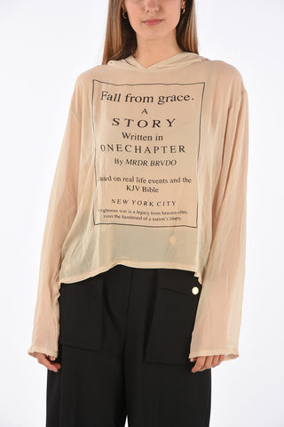 chiffon hoodie sheer sweatshirt