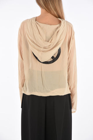 chiffon hoodie sheer sweatshirt