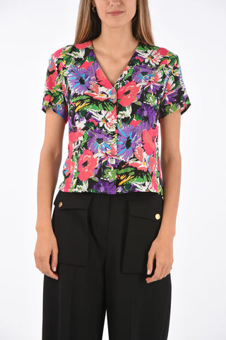 blusa stampa floreale in seta