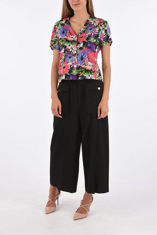 blusa stampa floreale in seta