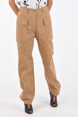 Cotton High Waist Cargo Pants