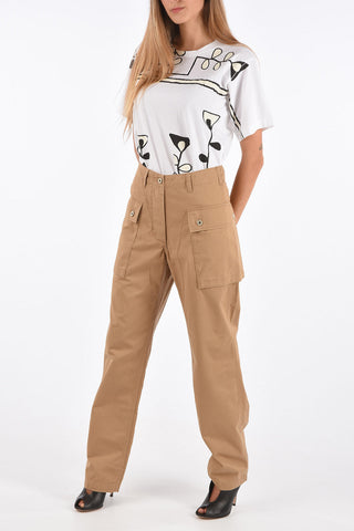 Cotton High Waist Cargo Pants