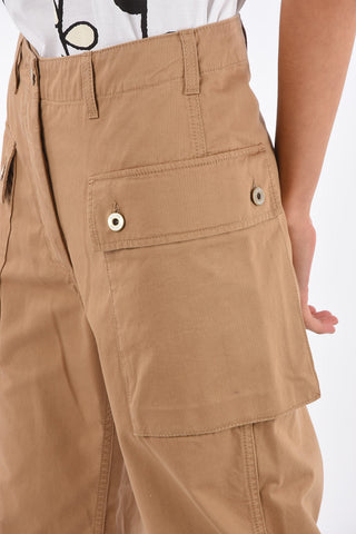 Cotton High Waist Cargo Pants