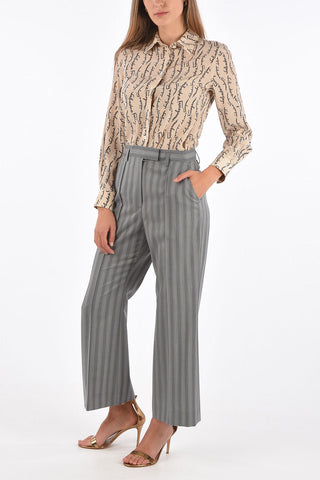 hairline striped bootcut pants