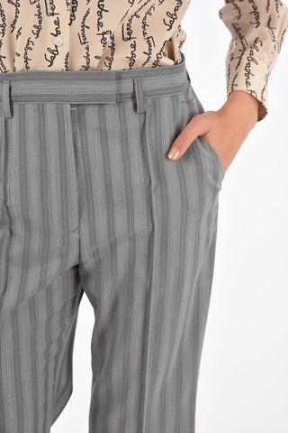 hairline striped bootcut pants