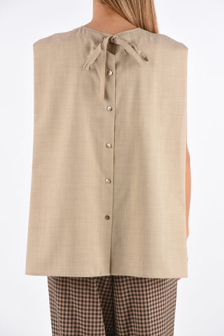 wool top with bow back