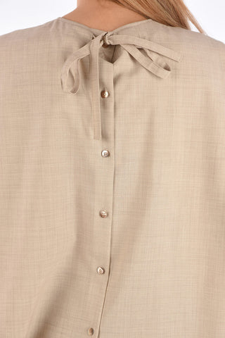 wool top with bow back