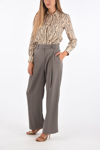 pantalone palazzo TUCK a vita alta