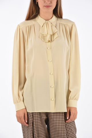 silk jabot blouse