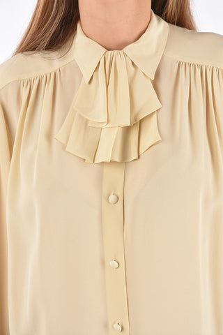 silk jabot blouse
