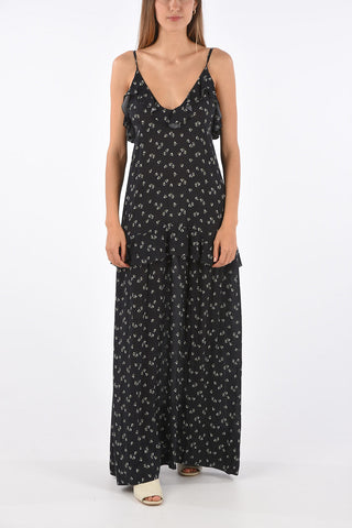 floral-print ruffled maxi sun dress