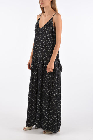 floral-print ruffled maxi sun dress