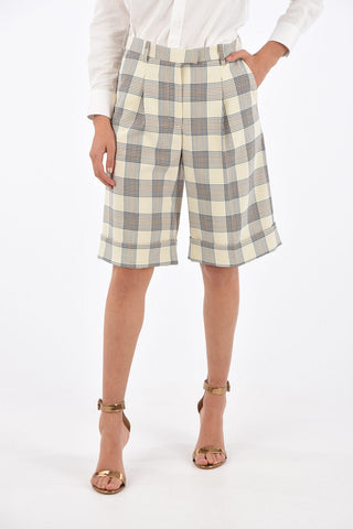 district check NACIMO high-rise waist shorts