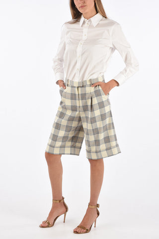 district check NACIMO high-rise waist shorts