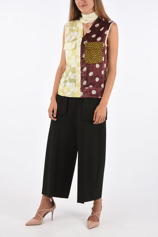 MARGHERITA sleeveless tie neck collar blouse